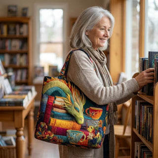 Artisan Bag - Dragon Reader with Books and Mugs