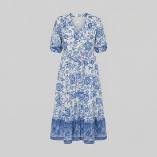 Danna Elegant Floral Dress with V Neck