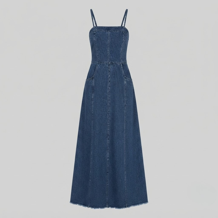 Hana Vintage Denim Maxi Dress