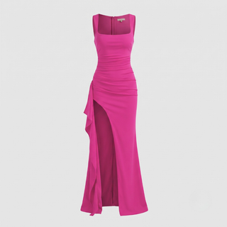 Livia Elegant Formal Slip Maxi Dress with Open Back