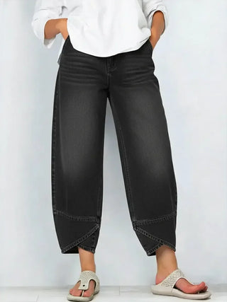 Ophelia Cross Print Cotton Jeans