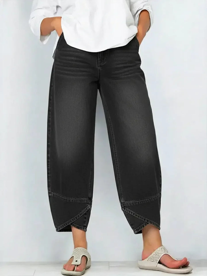 Ophelia Cross Print Cotton Jeans