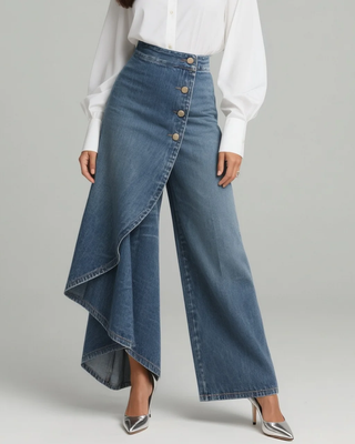 Vivienne Slim Wrap Denim Jeans with Stretch