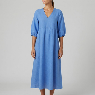 Daisy Elegance V-Neck Maxi Dress