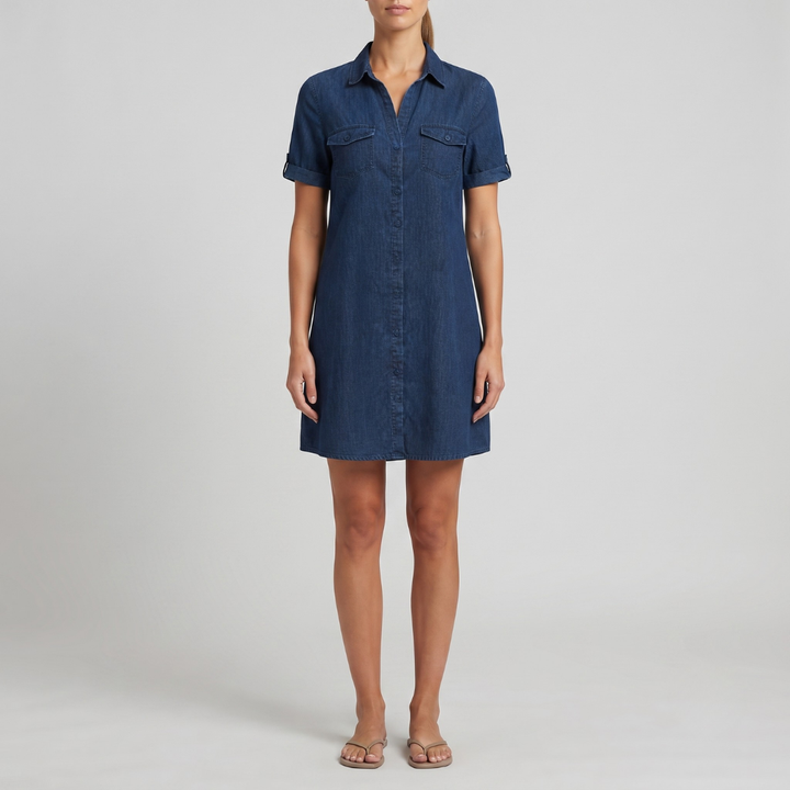 Myra Casual Denim Style Midi Dress