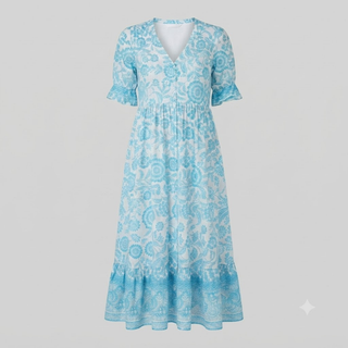Danna Elegant Floral Dress with V Neck