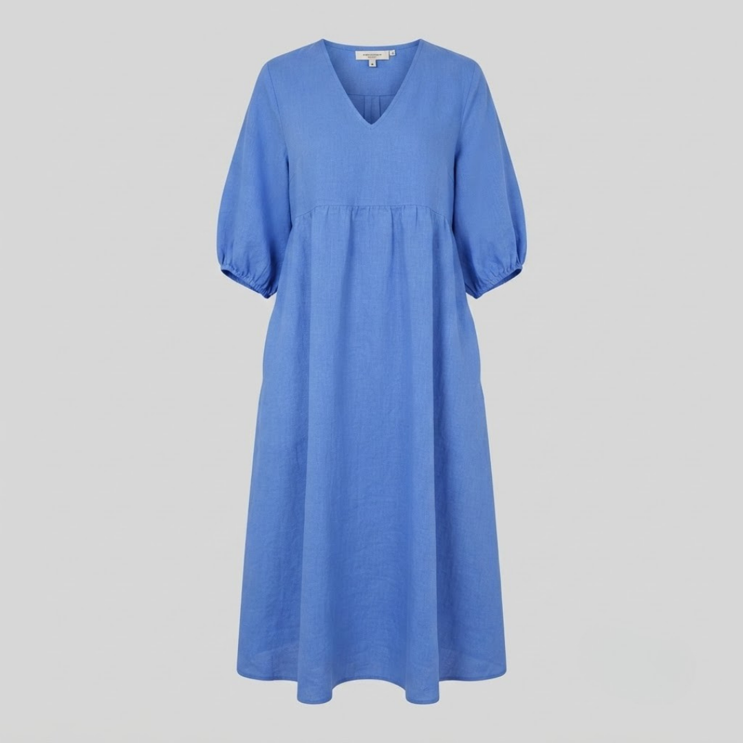 Daisy Elegance V-Neck Maxi Dress
