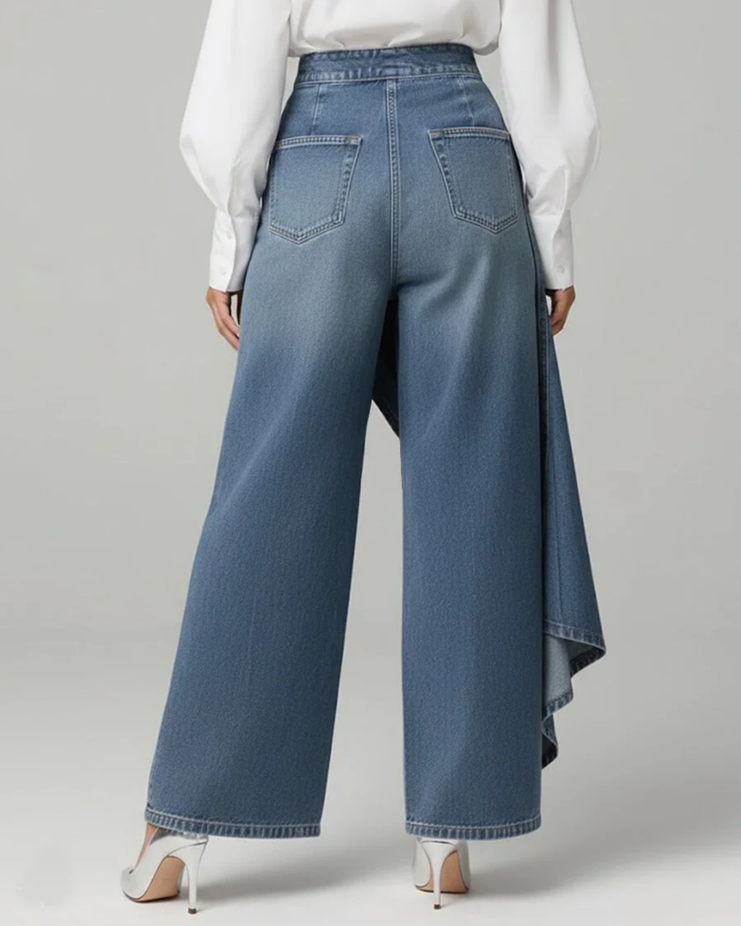 Vivienne Slim Wrap Denim Jeans with Stretch