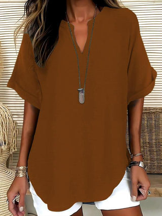 Atasia Soft Touch Notched Neck Blouse