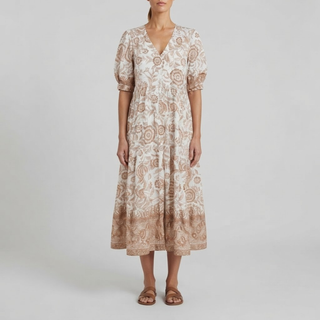Danna Elegant Floral Dress with V Neck