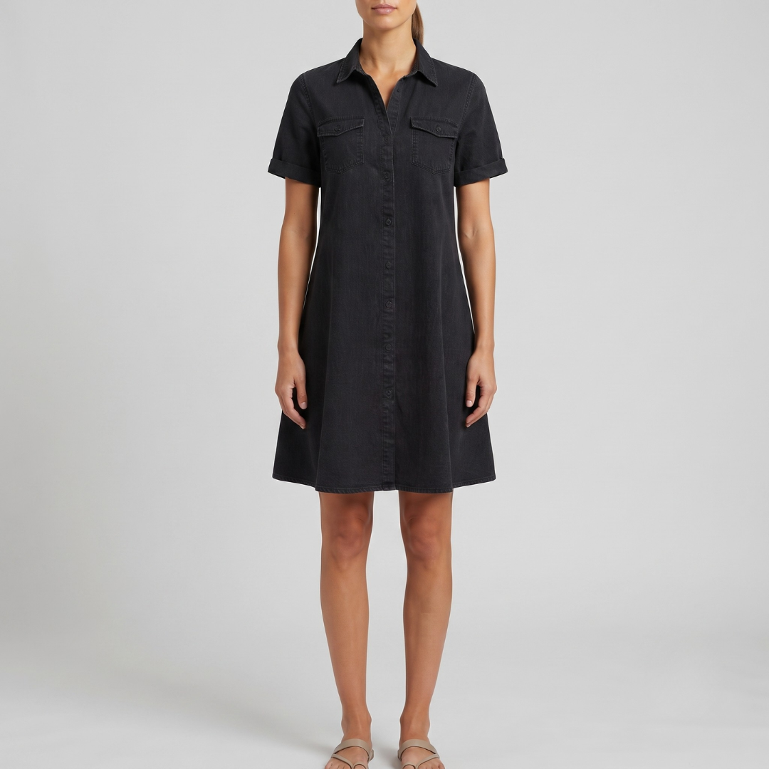 Myra Casual Denim Style Midi Dress