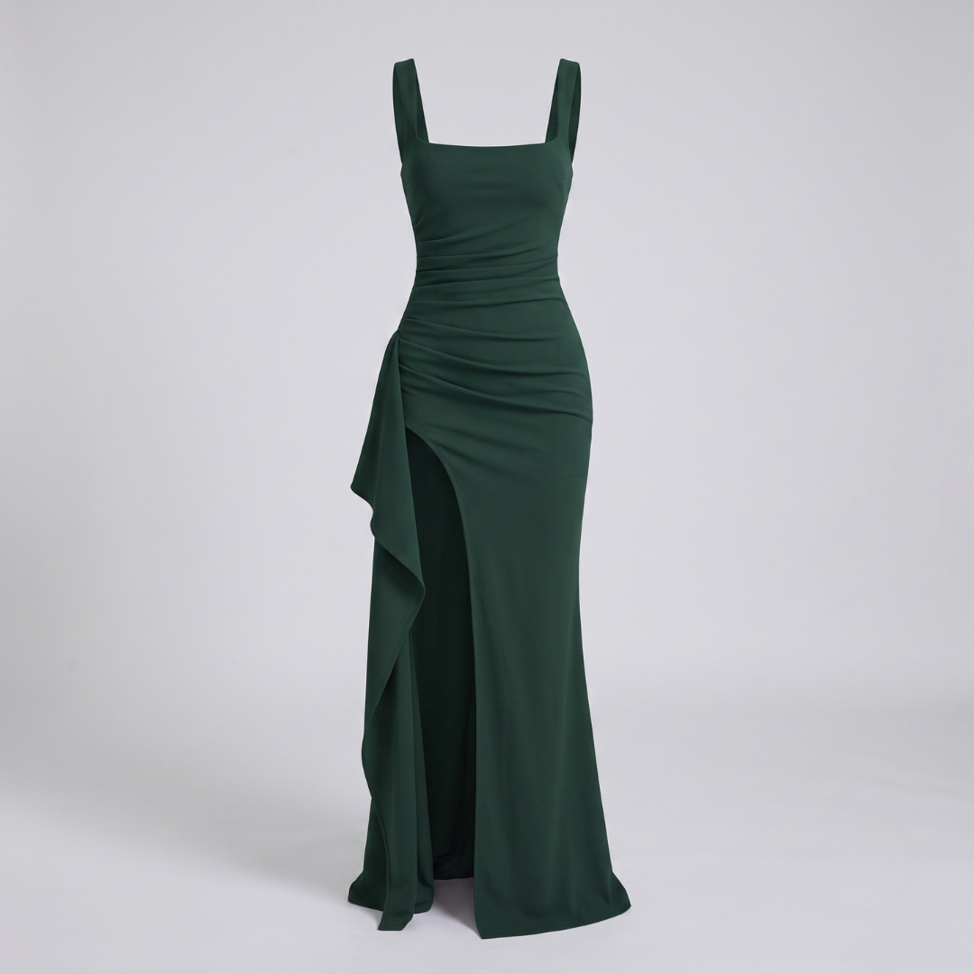 Livia Elegant Formal Slip Maxi Dress with Open Back