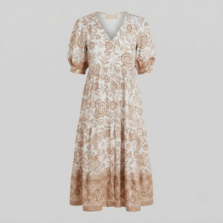 Danna Elegant Floral Dress with V Neck