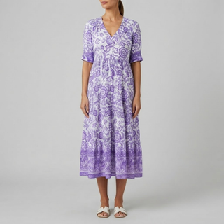 Danna Elegant Floral Dress with V Neck