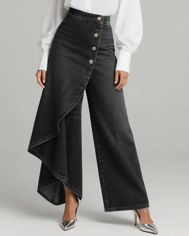 Vivienne Slim Wrap Denim Jeans with Stretch