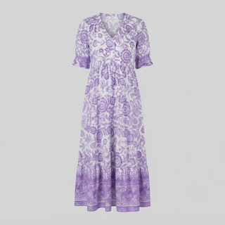 Danna Elegant Floral Dress with V Neck