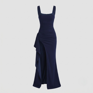 Livia Elegant Formal Slip Maxi Dress with Open Back