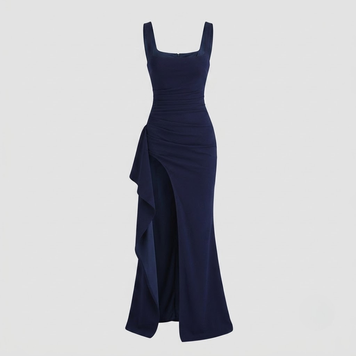 Livia Elegant Formal Slip Maxi Dress with Open Back