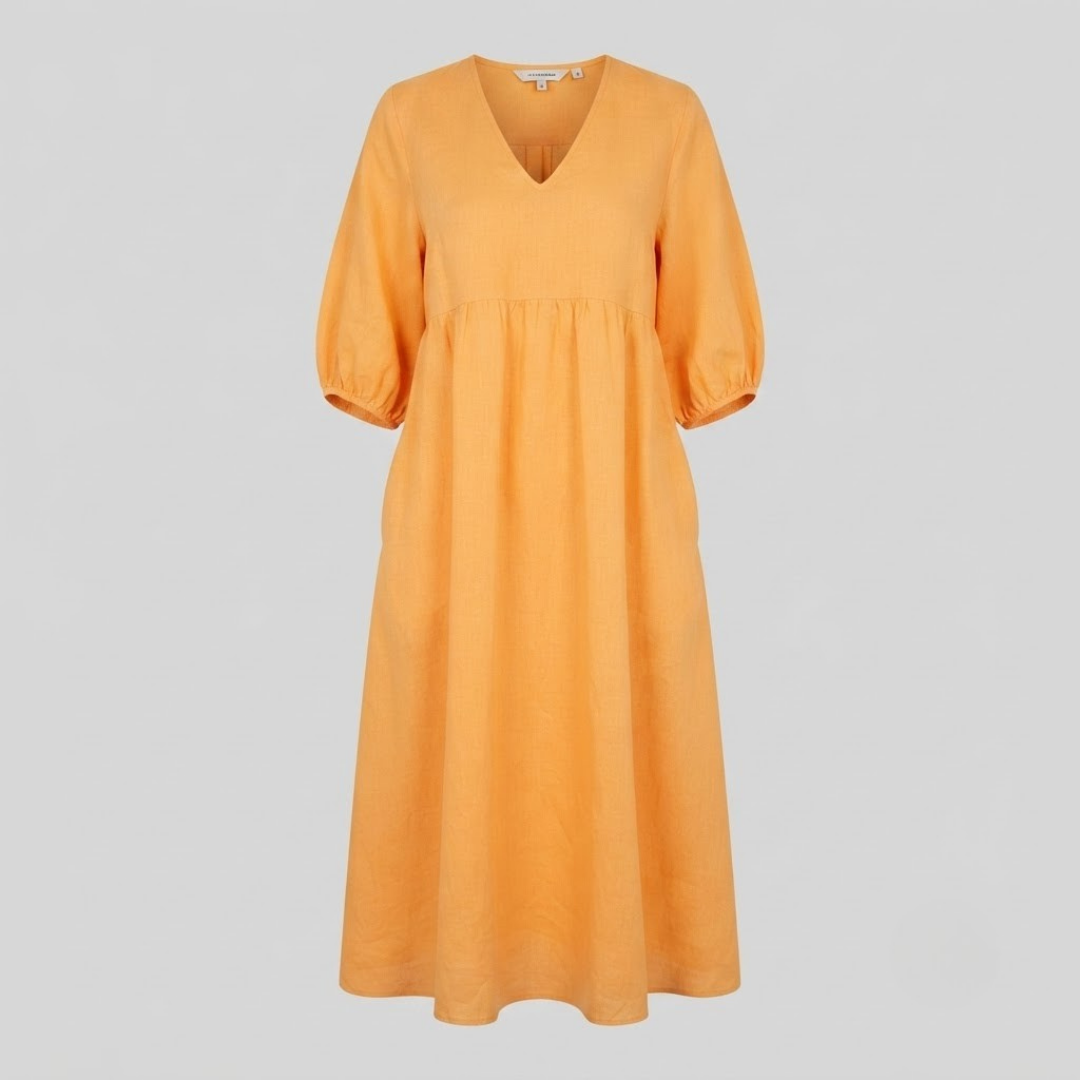 Daisy Elegance V-Neck Maxi Dress