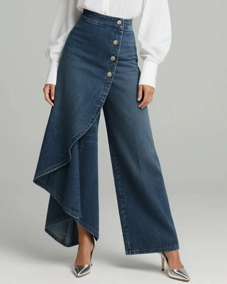 Vivienne Slim Wrap Denim Jeans with Stretch