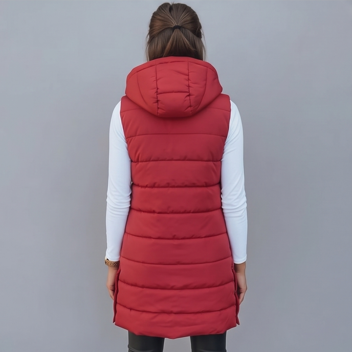 Long Hooded Puffer Vest
