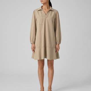 Layla Classic Soft Washed Denim Puff Sleeve Dress