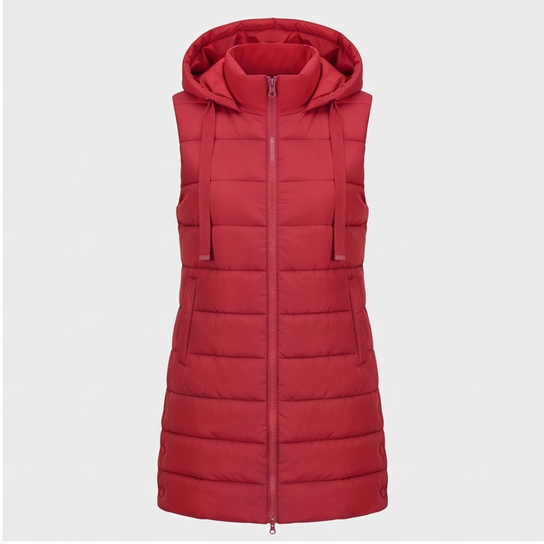 Long Hooded Puffer Vest