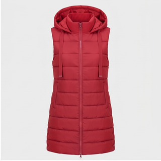 Long Hooded Puffer Vest