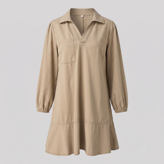 Layla Classic Soft Washed Denim Puff Sleeve Dress