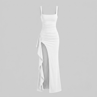 Livia Elegant Formal Slip Maxi Dress with Open Back