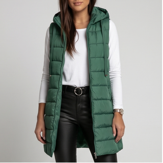 Long Hooded Puffer Vest