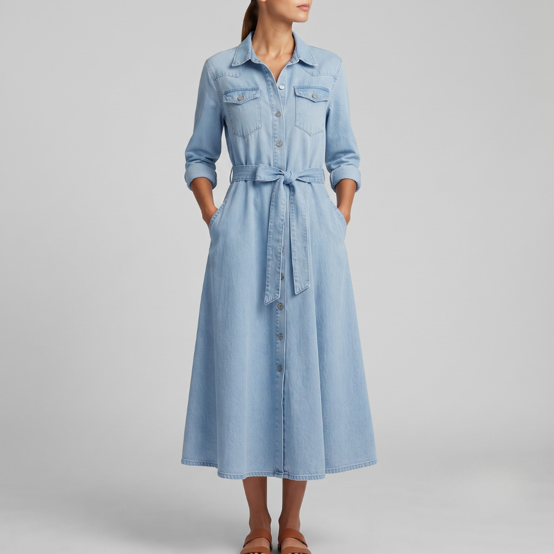 Alondra Long Sleeve Denim Dress