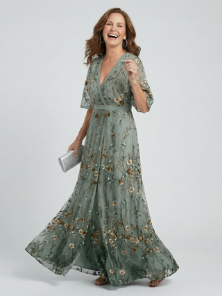 Selora Halter Bloom Flow Maxi Dress