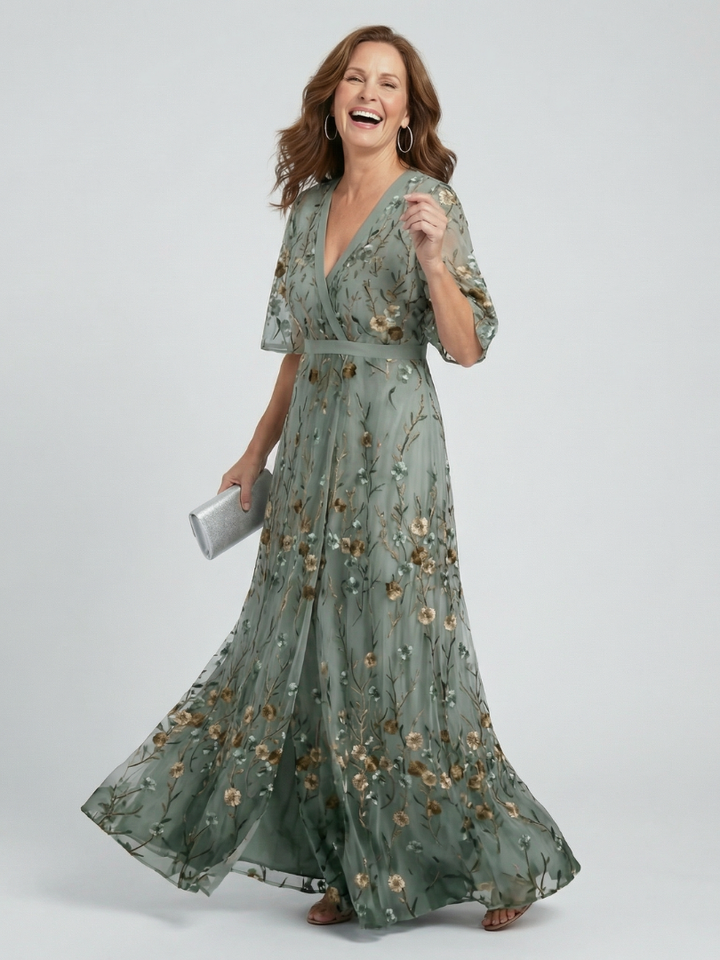 Selora Halter Bloom Flow Maxi Dress