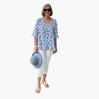 Evelyn Stylish V-Neck Blouse