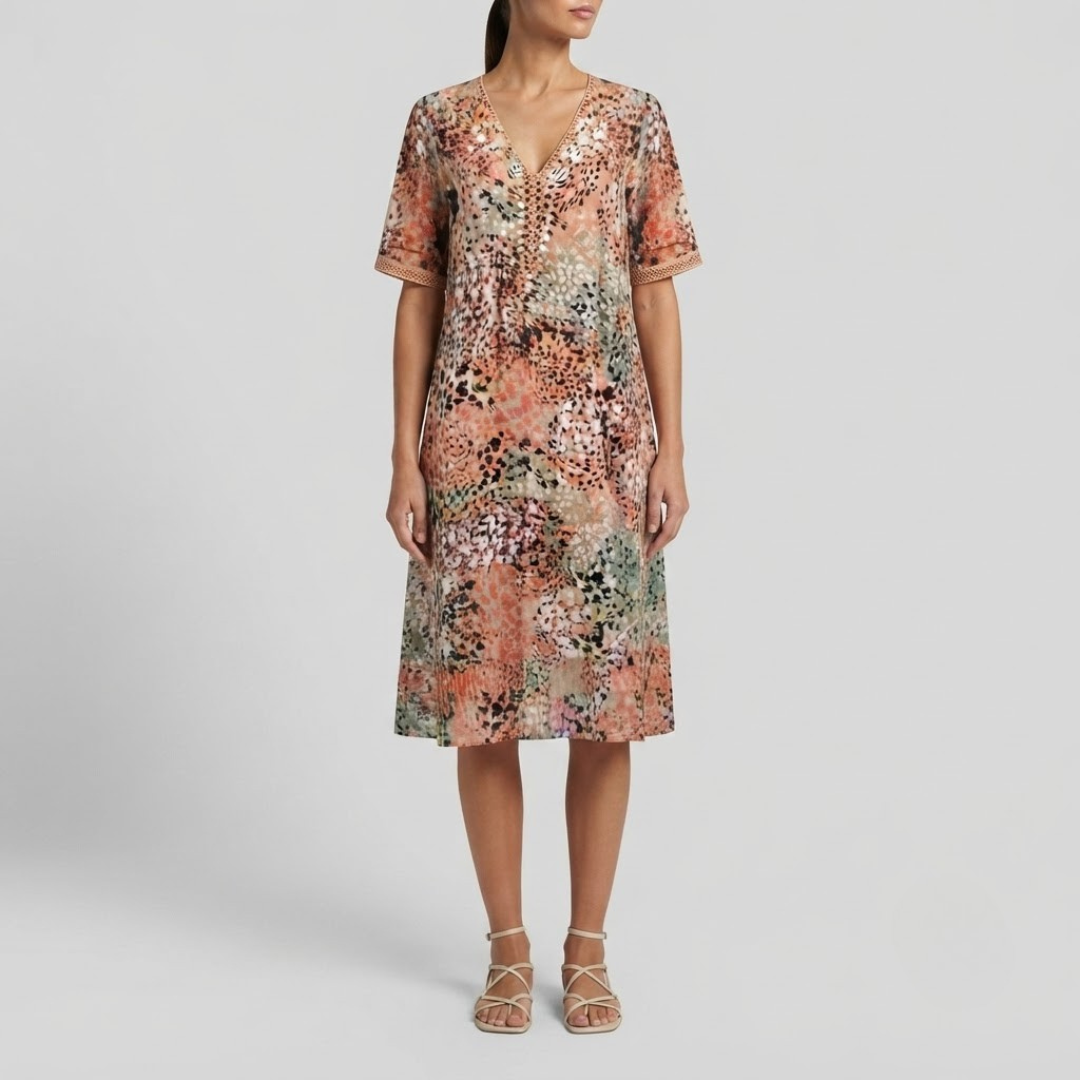 Maya Vibrant Midi Dress