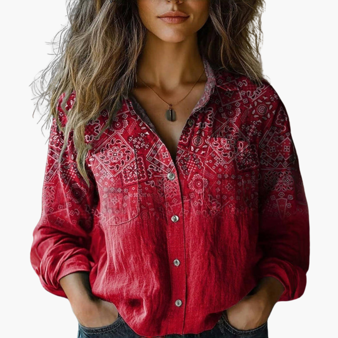 Bella Vintage Printed Blouse