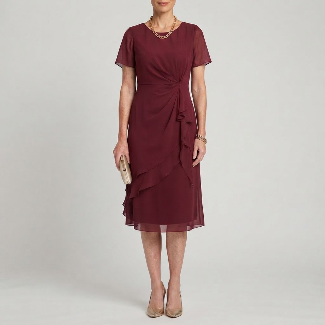 Blake Elegant Chiffon Draped Dress