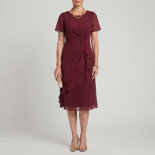 Blake Elegant Chiffon Draped Dress