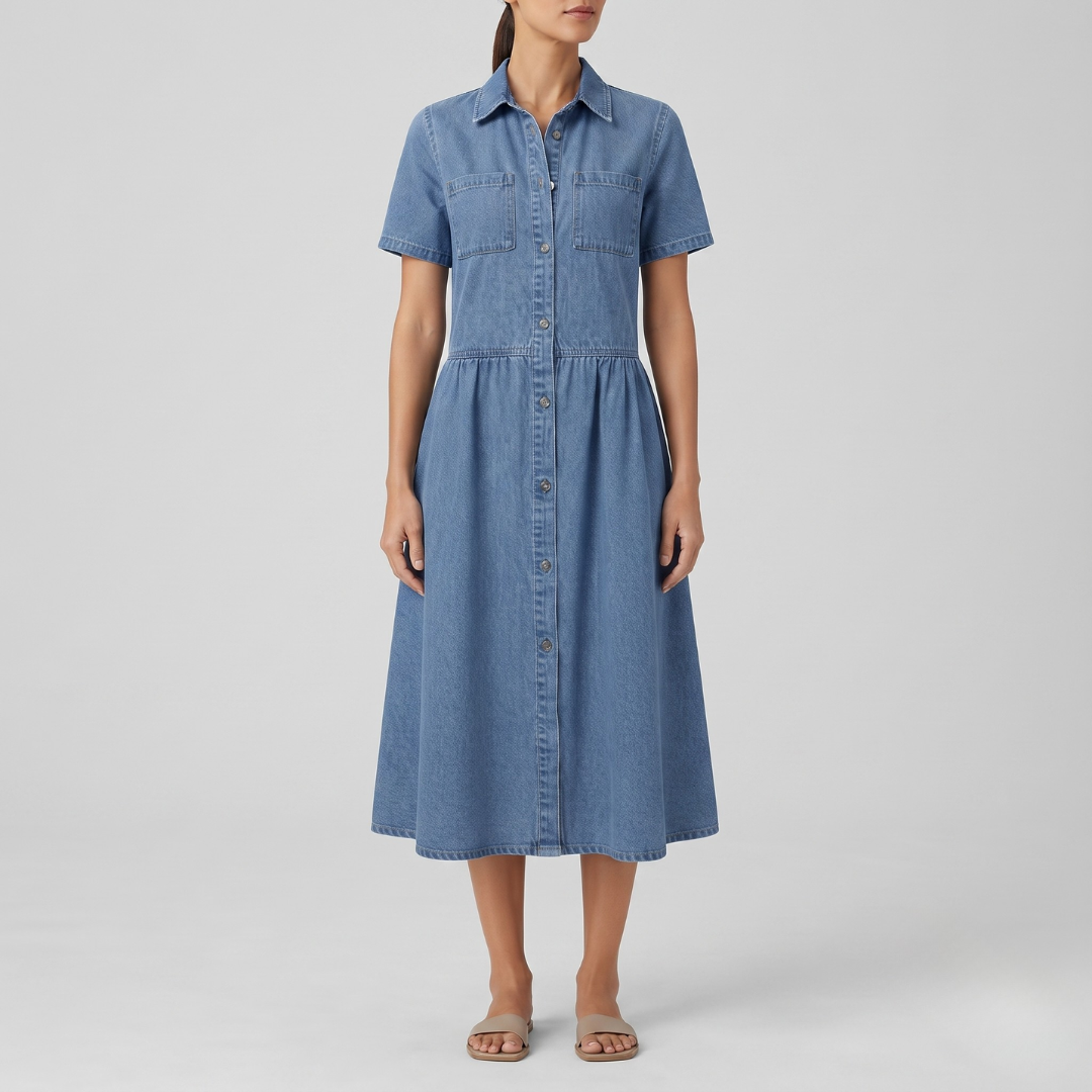 Arlet Short Sleeve Denim Dress