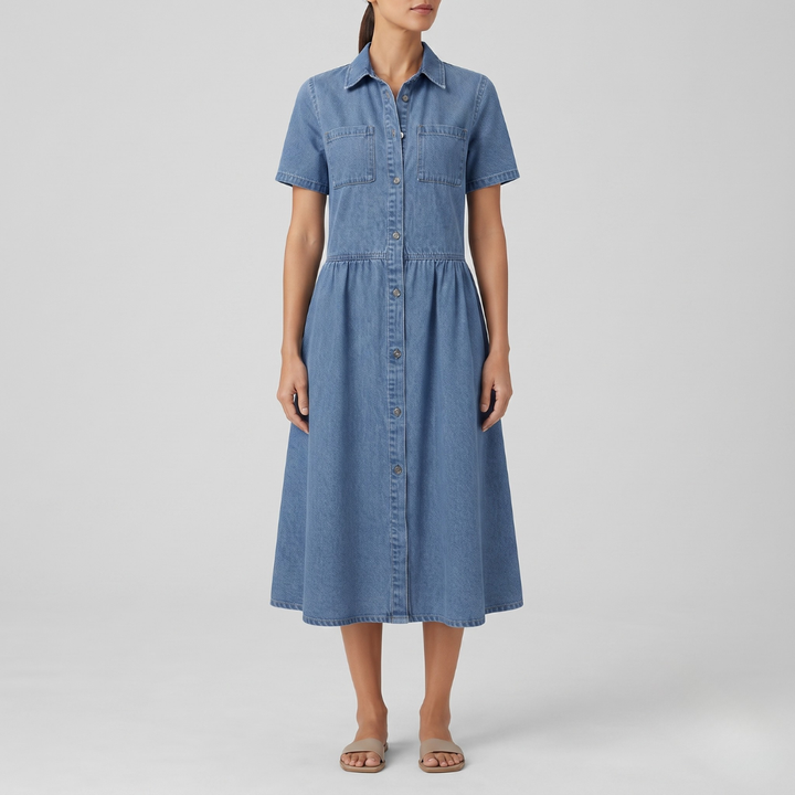 Arlet Short Sleeve Denim Dress