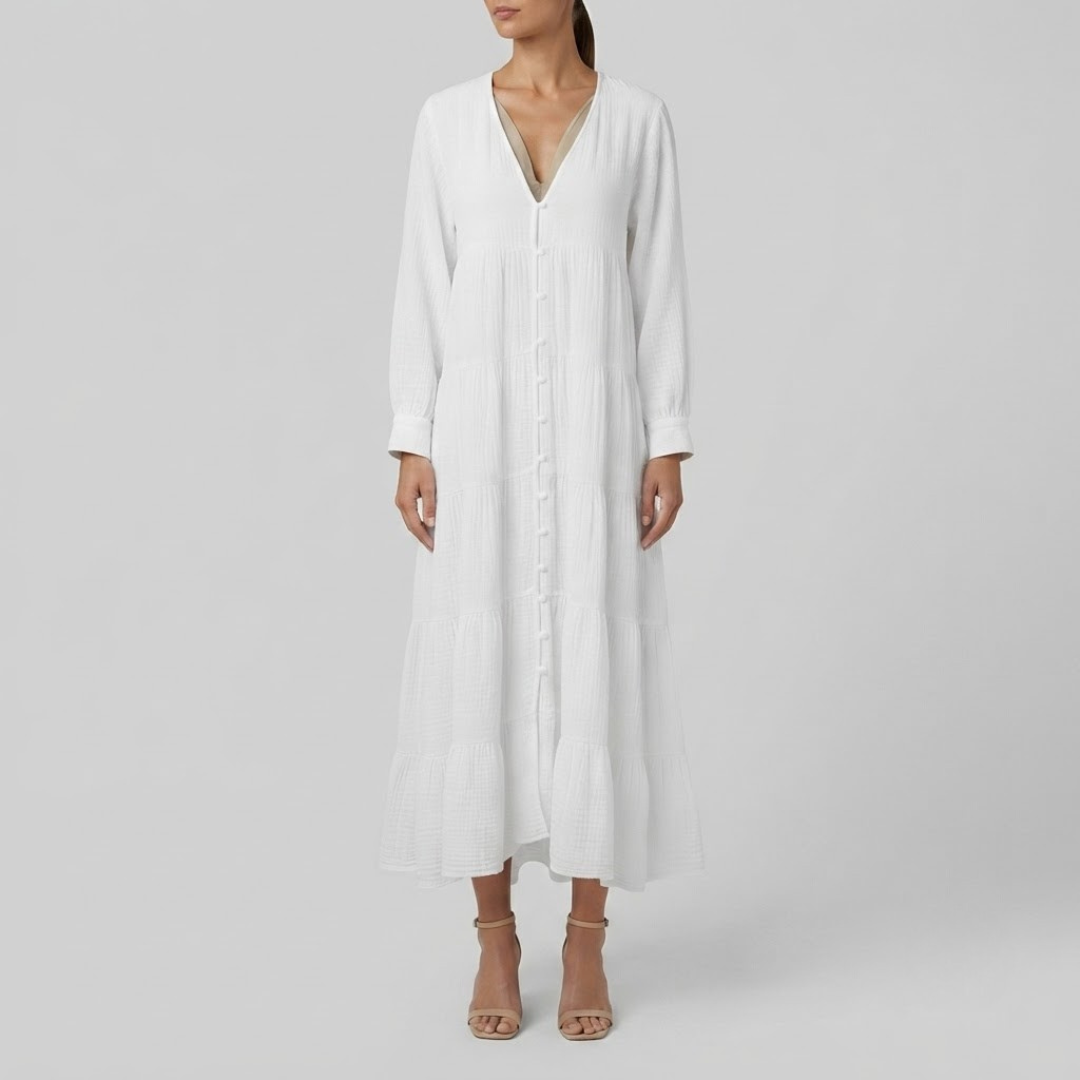 Vivian Boho Linen Dress