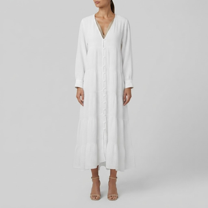 Vivian Boho Linen Dress