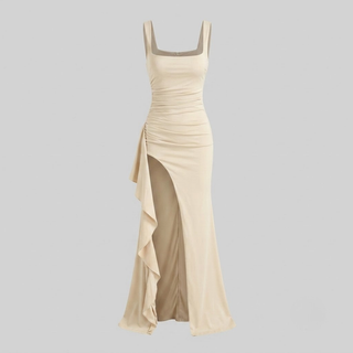 Livia Elegant Formal Slip Maxi Dress with Open Back