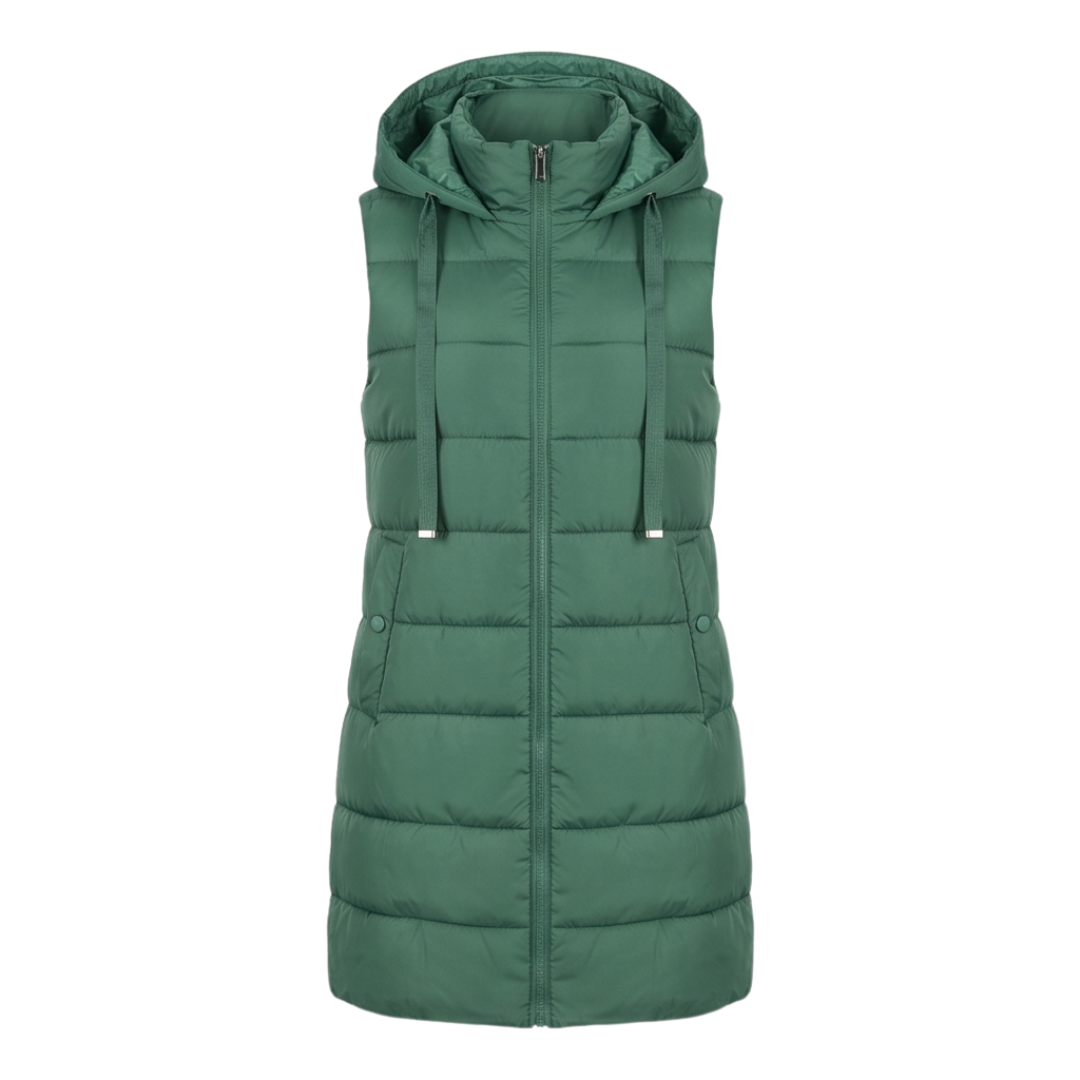 Long Hooded Puffer Vest
