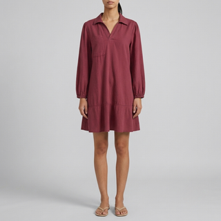 Layla Classic Soft Washed Denim Puff Sleeve Dress