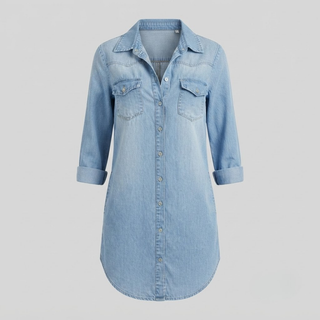 Ariah Casual Elegant Denim Shirt Dress
