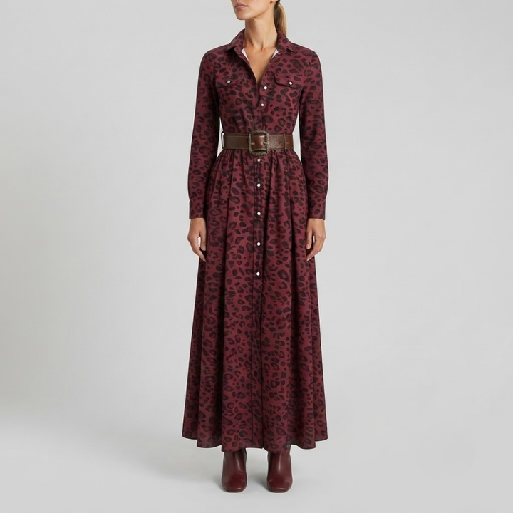 Elara Plaid Button-Front Maxi Dress