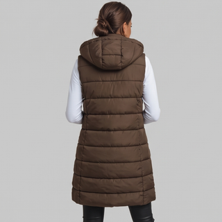 Long Hooded Puffer Vest