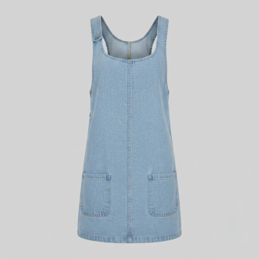 Coraline Casual Denim Overall Dress